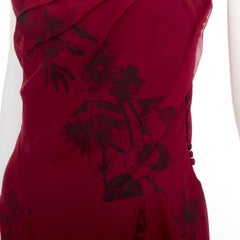 CHRISTIAN DIOR 2006 John Galliano Vintage Runway silk floral drape dress FR34 XS