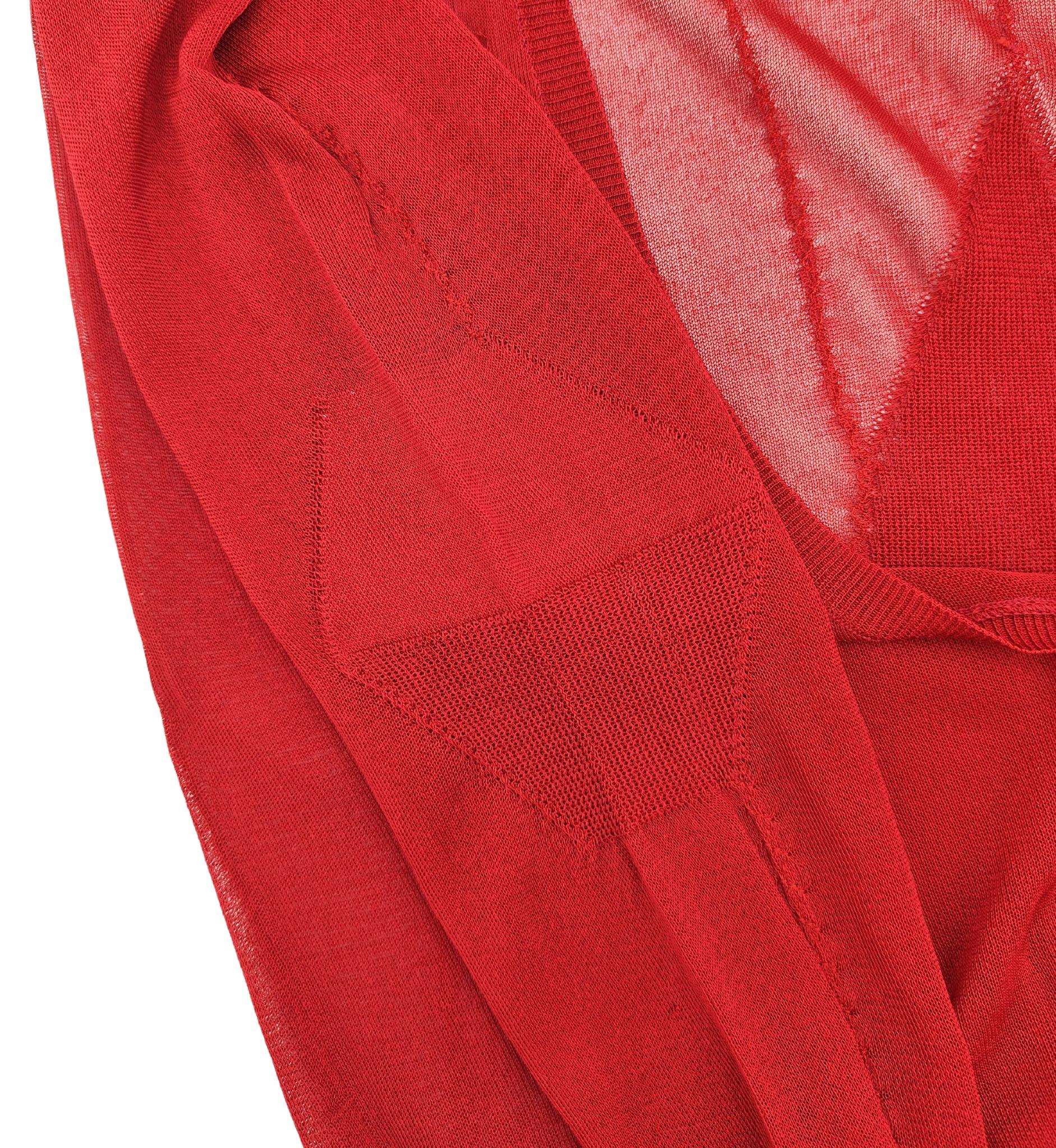 Ensemble top et pull en soie rouge Christian Dior 2006 en vente 5