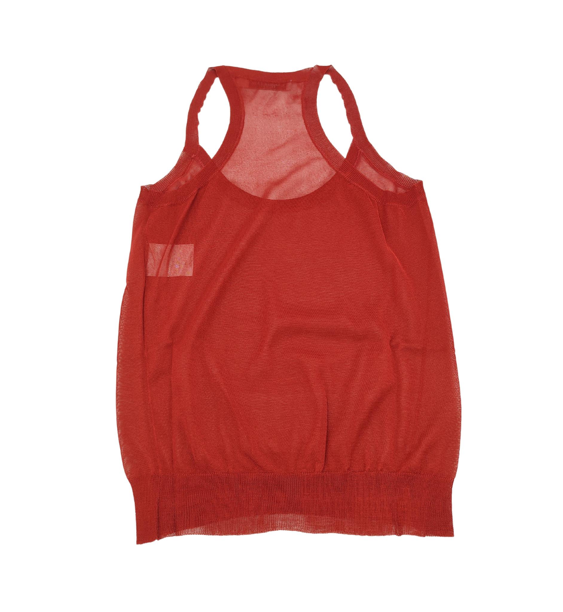 Ensemble top et pull en soie rouge Christian Dior 2006 en vente 2