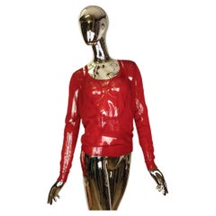 Christian Dior 2006 red silk top and sweater set