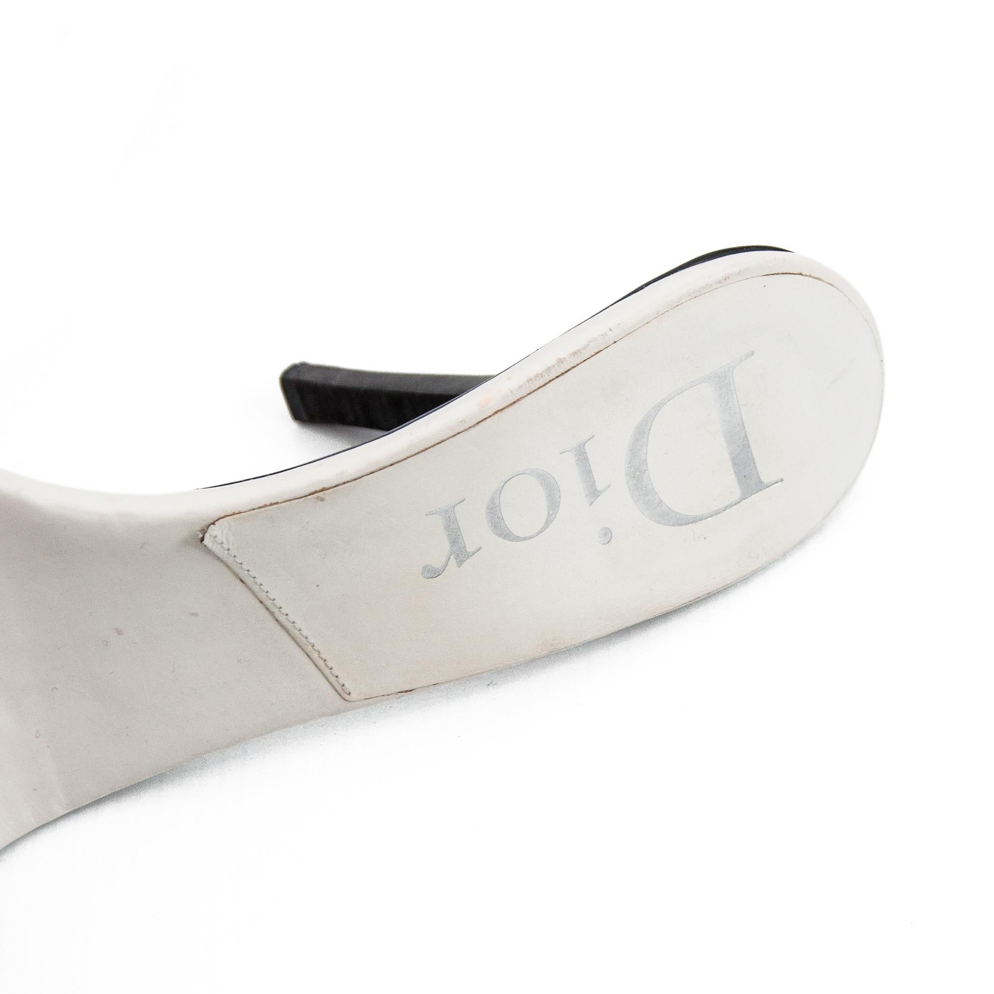 Women's Christian Dior 2006 White Leather High Heel Mules size 38.5