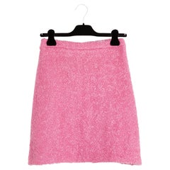 Christian Dior 2007 Jupe Rose FR36 38 Galliano Pink Boucle Skirt UK8 10 US4 6