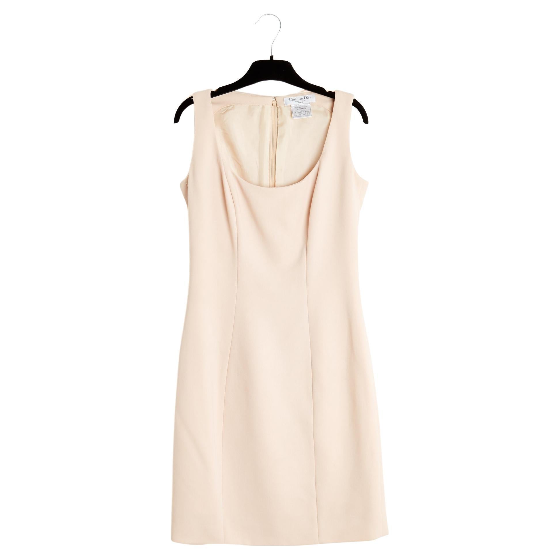 Christian Dior 2007 Robe Rose FR38 Galliano Rosa Crepe Etuikleid UK10 US6 im Angebot