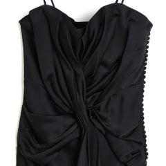 Christian Dior 2008 Robe Bustier FR42 Galliano Black Satin Drape Dress UK14 US10