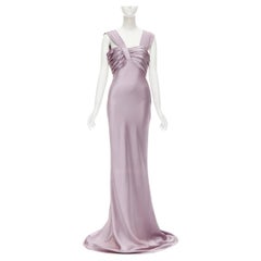 CHRISTIAN DIOR 2008 Runway John Galliano Lila Seidenplissee-Abendkleid FR42 L