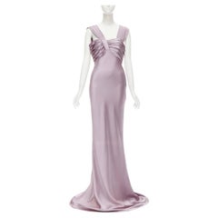 CHRISTIAN DIOR 2008 Runway John Galliano purple silk pleated evening gown FR42 L