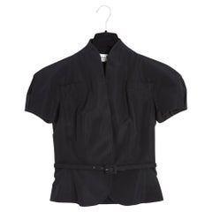 Christian Dior 2008 Veste FR38 Black Gabardine Bar Jacket by Galliano UK10 US8