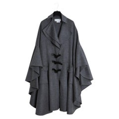 Christian Dior 2010 Manteau Cape TU John Galliano Grey Cashmere Coat Cape OS
