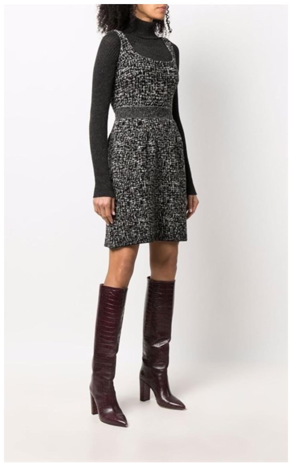 Black Christian Dior 2011 11aw tweed alpaca dress For Sale