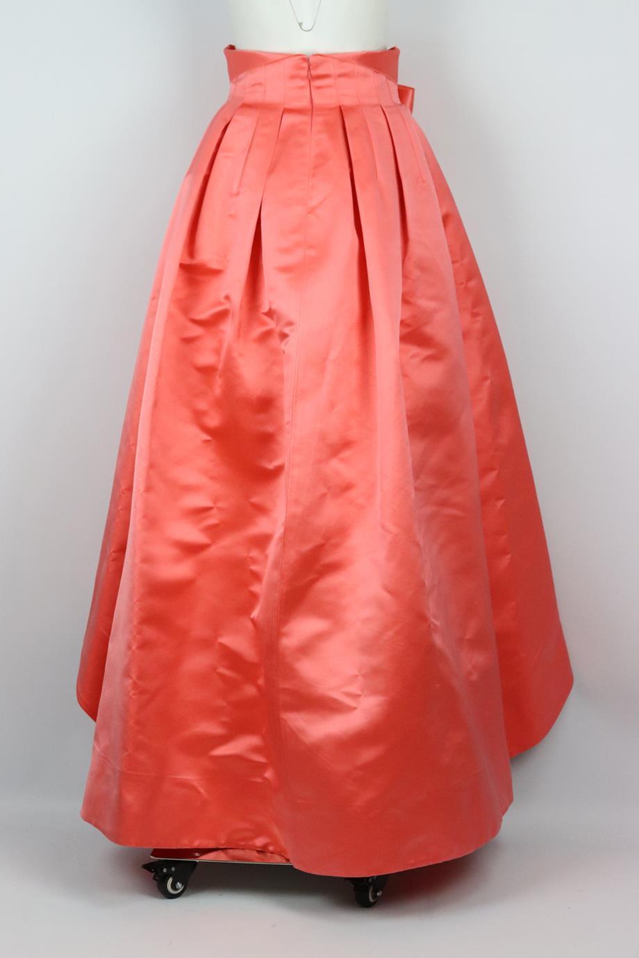 Christian Dior 2013 Asymmetric Pleated Silk Satin Maxi Skirt Uk 10 In Excellent Condition In London, GB