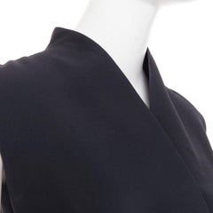 CHRISTIAN DIOR 2015 Raf Simons black structured collar cross front dress FR34 X