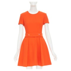 CHRISTIAN DIOR 2015 structured tangerine orange wool crepe dress FR38 M