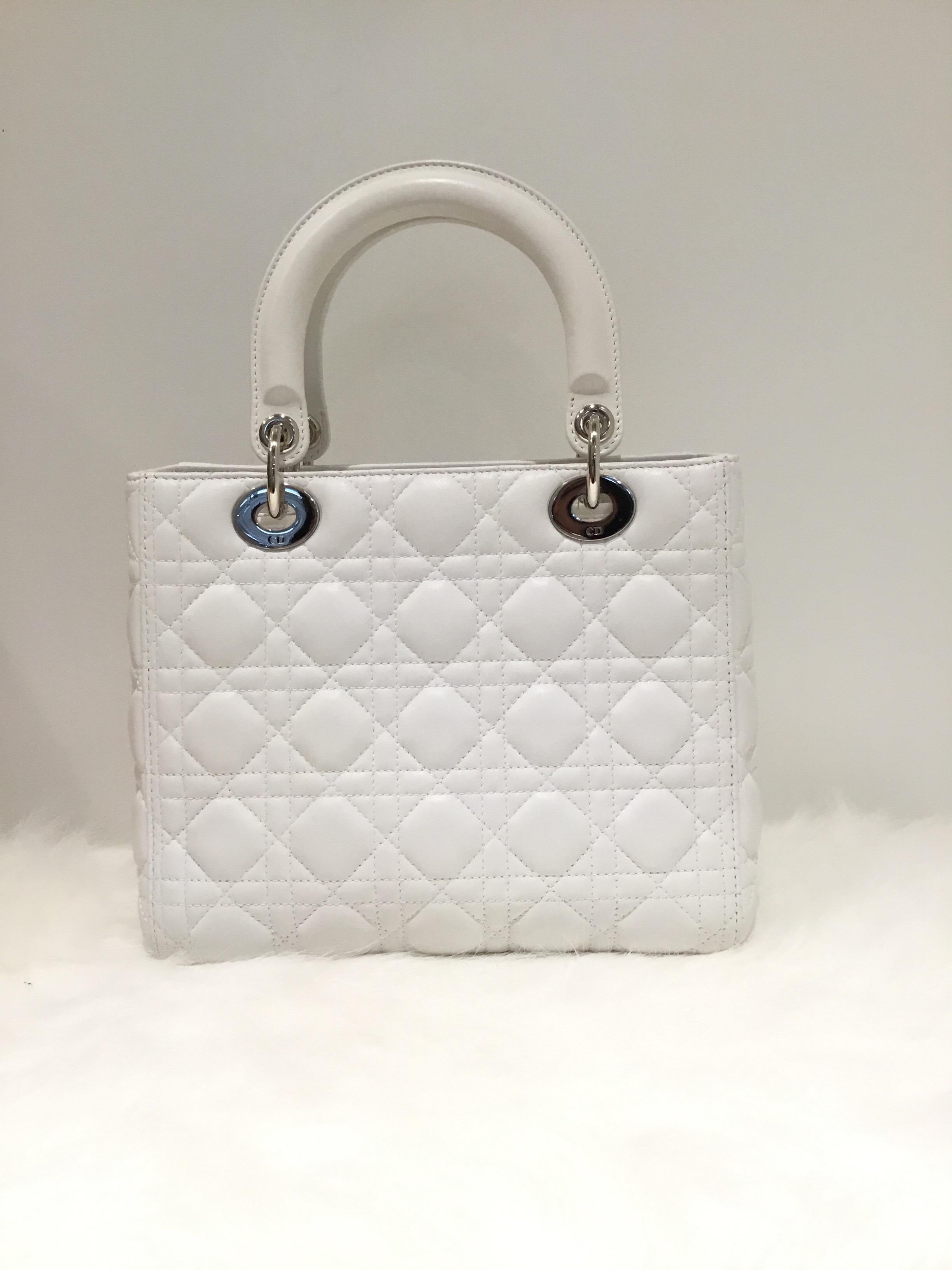 Women's Christian Dior 2017 Medium Lady Dior Bag with Strap