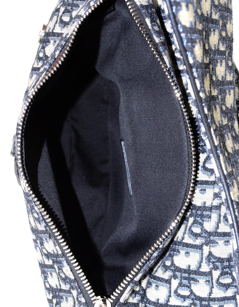 Christian Dior 2018 Blue Monogram Kim Jonnes Oblique Saddle Bag For Sale at 1stdibs