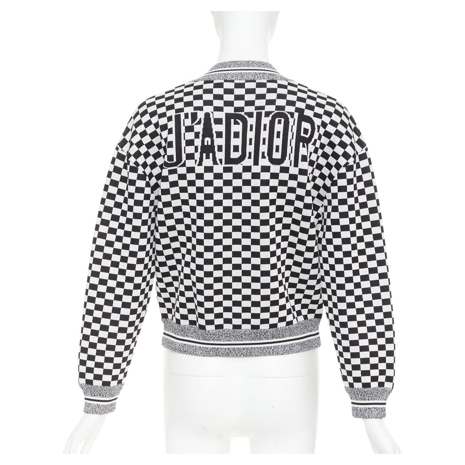 Dior ジャケット CHRISTIAN DIOR 2018 J'ADior black checkered silk cotton zip up
