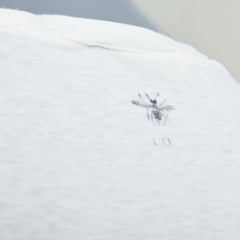 CHRISTIAN DIOR 2018 Runway Youthquake – T-Shirt aus Baumwoll-Leinen-Mischgewebe mit grafischem Print, Größe XS