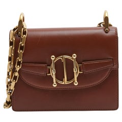 Christian Dior 2018 Sac DiorDirection Tan Leather Golden Chain Shoulder Bag