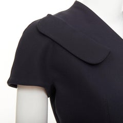 CHRISTIAN DIOR 2019: giacca in cotone con collo a ritratto asimmetrico e barra, taglia FR36 S