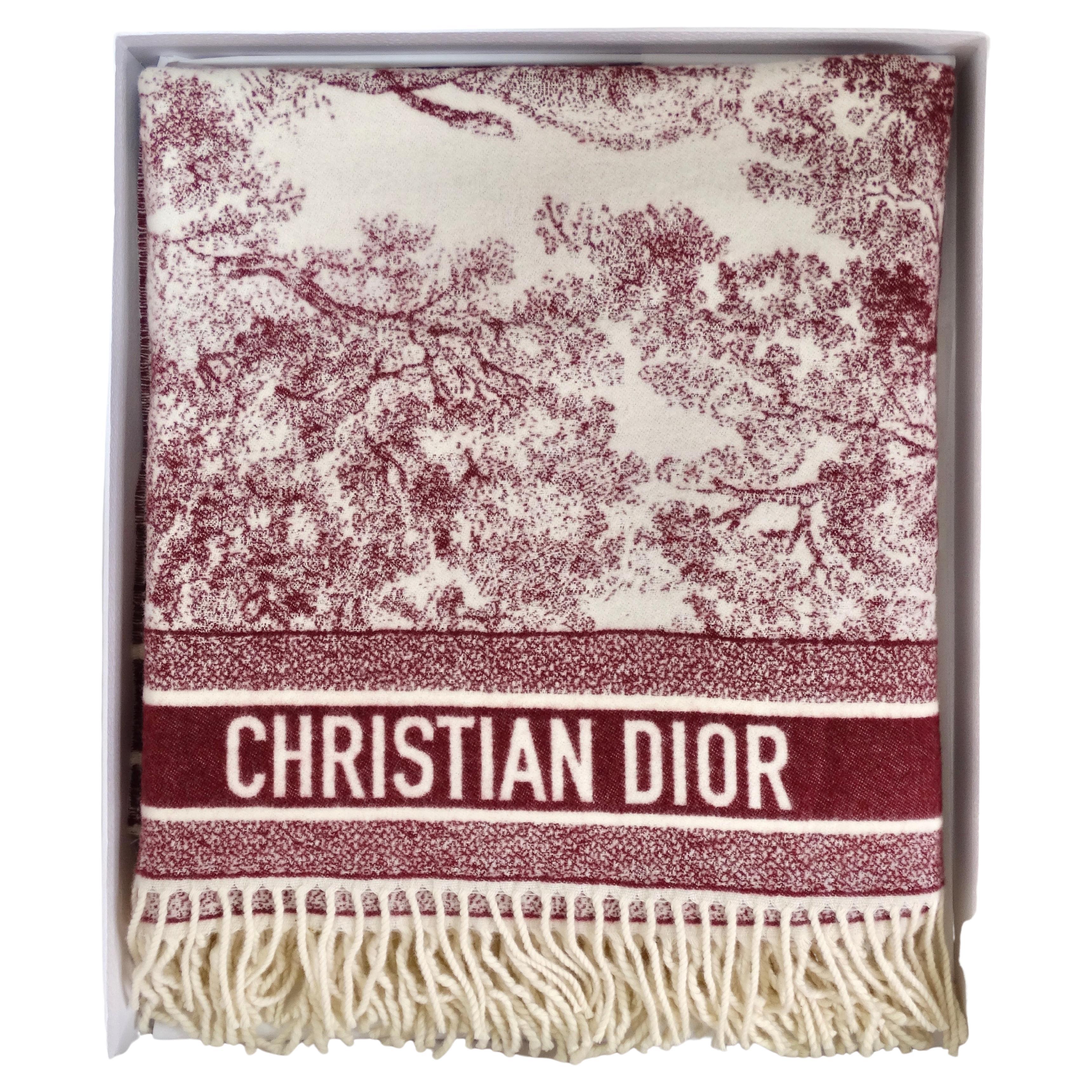 Christian Dior 2019 Cruise Toile de Jouy Throw Blanket