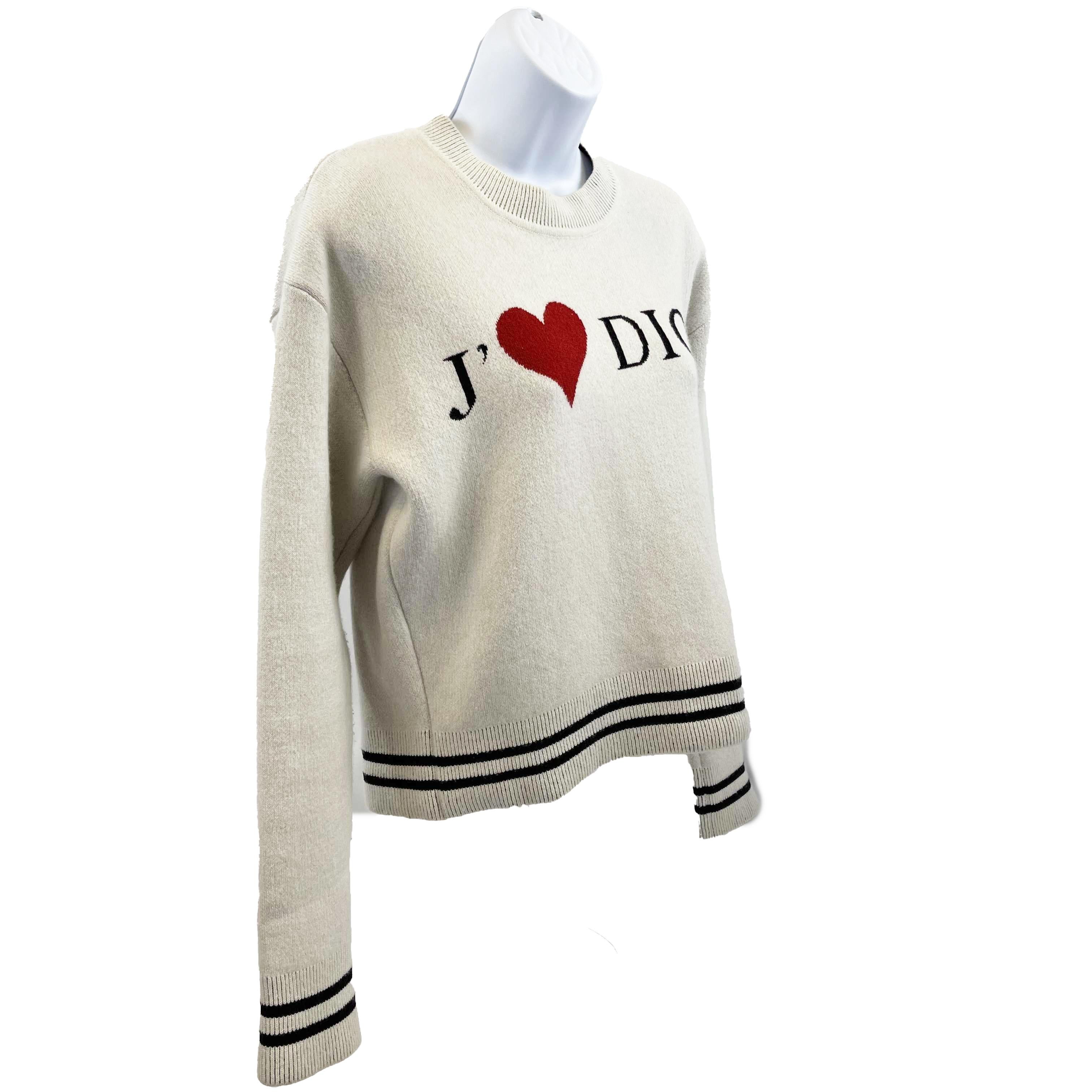 Christian Dior 2019 Dioramour Capsule Collection Sweater Ivory 34 US 2 In Excellent Condition In Sanford, FL