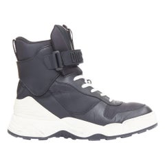 CHRISTIAN DIOR 2019 Jumper Leather logo magic tape high top sneakers EU37.5