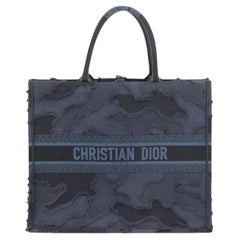 Christian Dior 2019 Large Camouglafe Jacquard Canvas Book Tote Bag