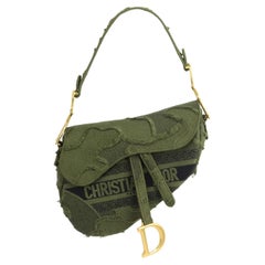 Christian Dior 2019 Saddle Camouflage Canvas Shoulder Bag 