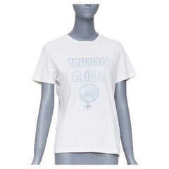 CHRISTIAN DIOR 2019 Sisterhood is Global off white cotton linen slogan shirt