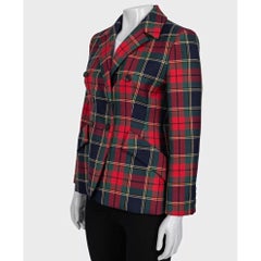 Christian Dior 2019 Tartan Fitted Wool Jacket Sz 40