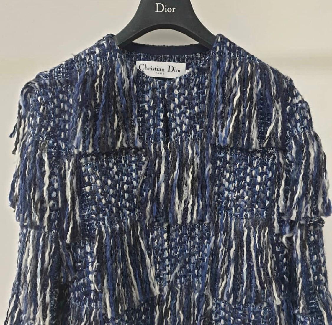 Christian Dior 2019 Jacke aus Tweed mit Fransen und Yarn 1