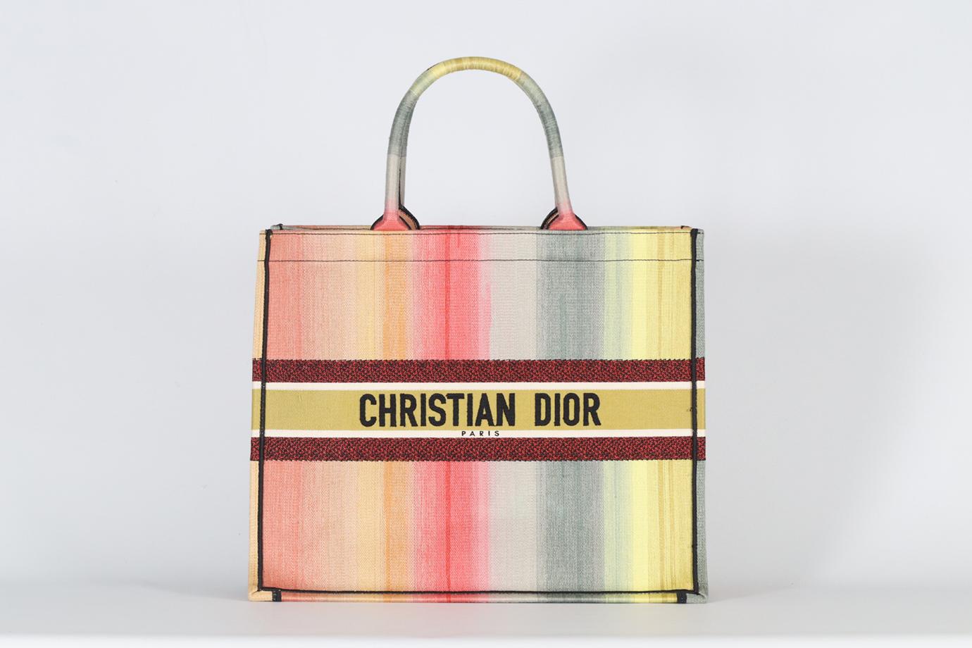 <ul>
<li>Christian Dior 2020 Book Large Jacquard Canvas Tote Bag.</li>
<li>Multicoloured.</li>
<li>Open Top.</li>
<li>Does not come with - Authenticity card.</li>
<li><strong>Model: Book Tote.</strong></li>
<li><strong>Height: 13.5