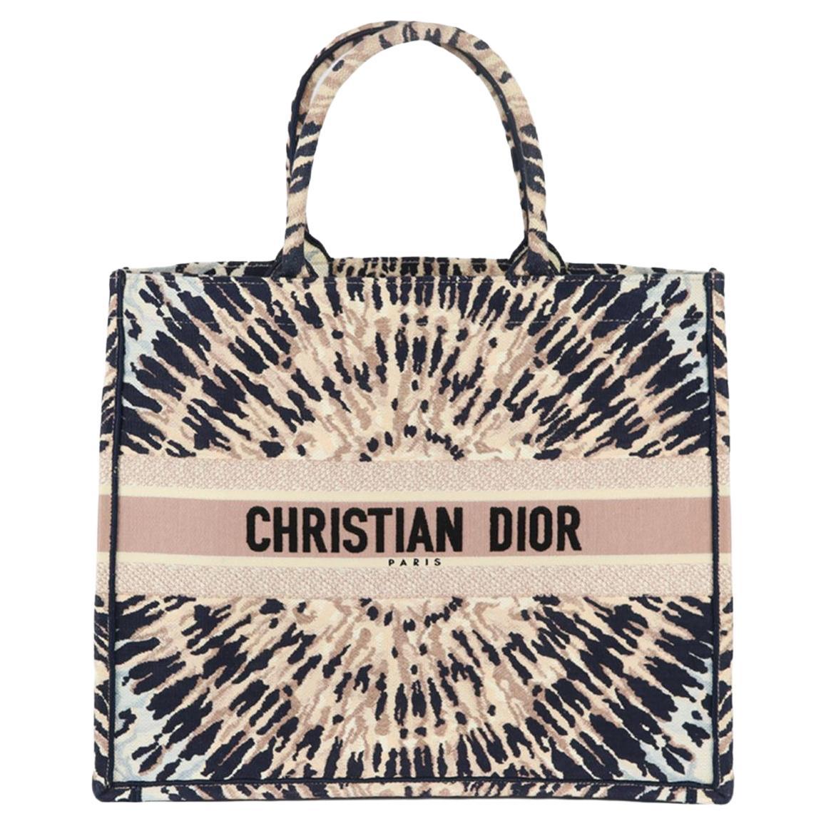 Christian Dior 2020 Book Large Tie Dyed Jacquard Canvas Tote Bag