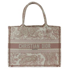Christian Dior 2020 Book Medium Toile De Jouy Jacquard Canvas Tote Bag
