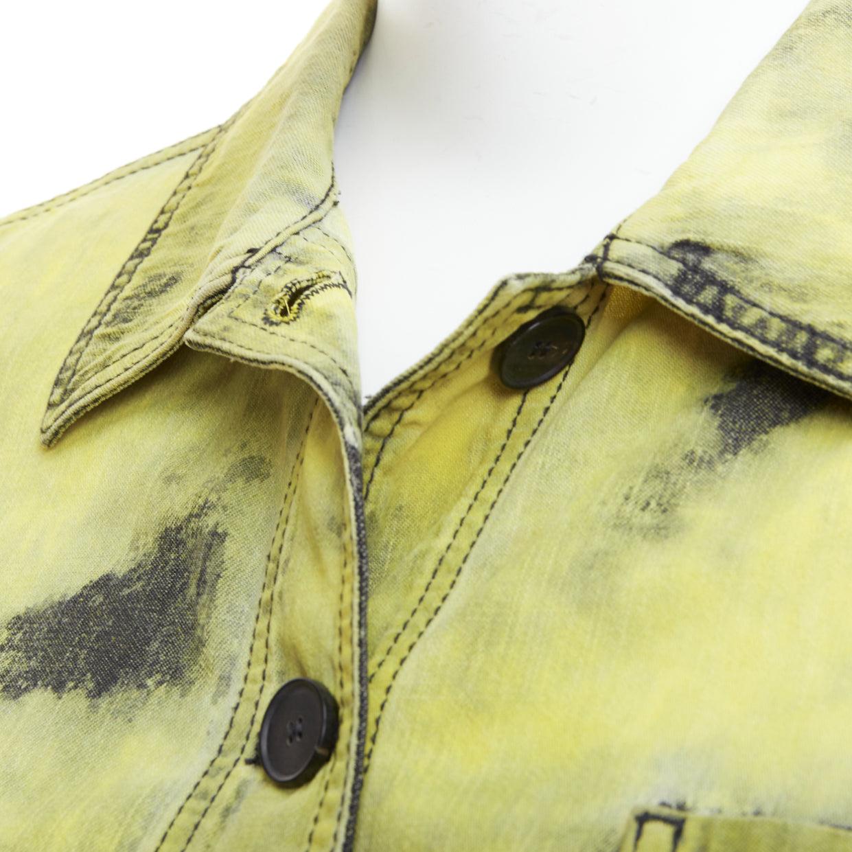 CHRISTIAN DIOR 2020 green acid wash tie dye CD overshirt jacket FR38 M For Sale 2