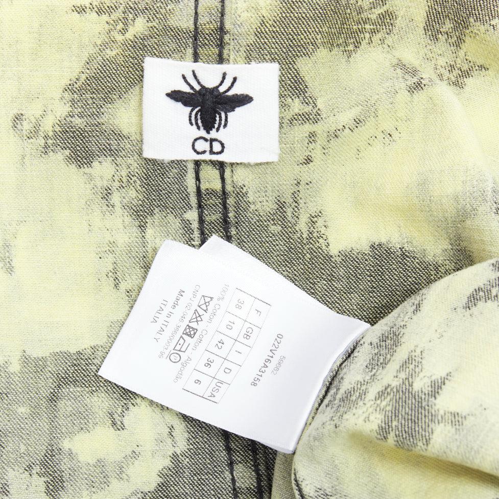 CHRISTIAN DIOR 2020 green acid wash tie dye CD overshirt jacket FR38 M For Sale 3