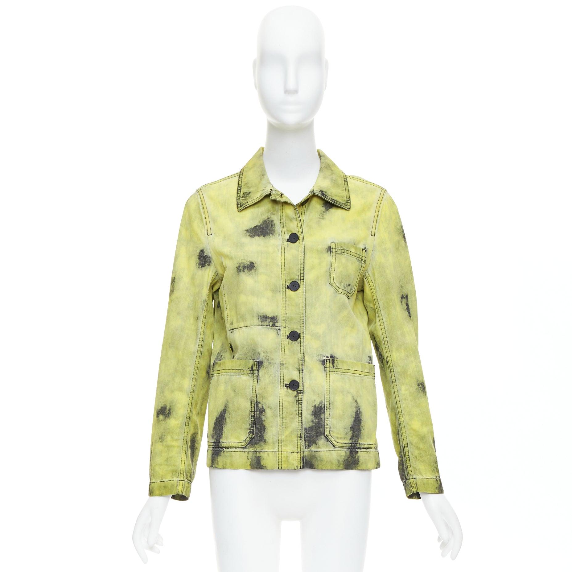 CHRISTIAN DIOR 2020 green acid wash tie dye CD overshirt jacket FR38 M For Sale 4