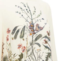 CHRISTIAN DIOR 2020 Jardin Champetre Sauvage cream silk floral dress FR34 XS
