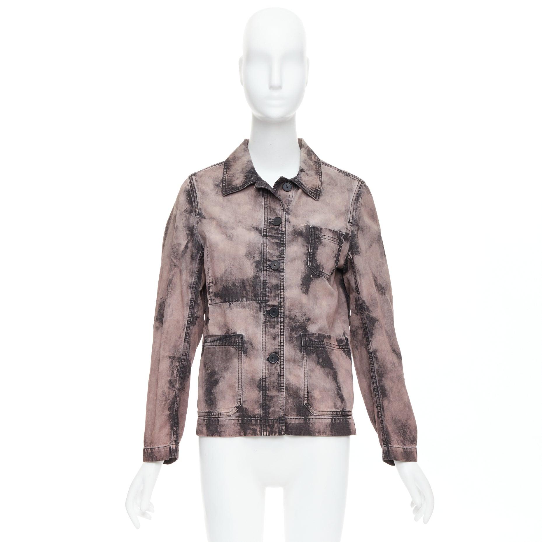 CHRISTIAN DIOR 2020 purple acid wash tie dye bee overshirt jacket FR38 M For Sale 5