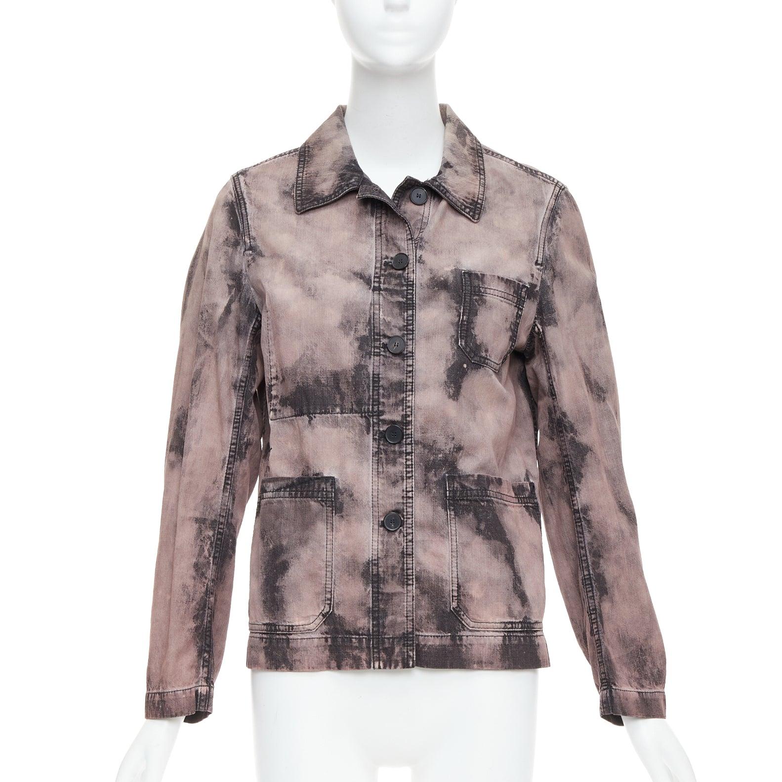 Gray CHRISTIAN DIOR 2020 purple acid wash tie dye bee overshirt jacket FR38 M For Sale