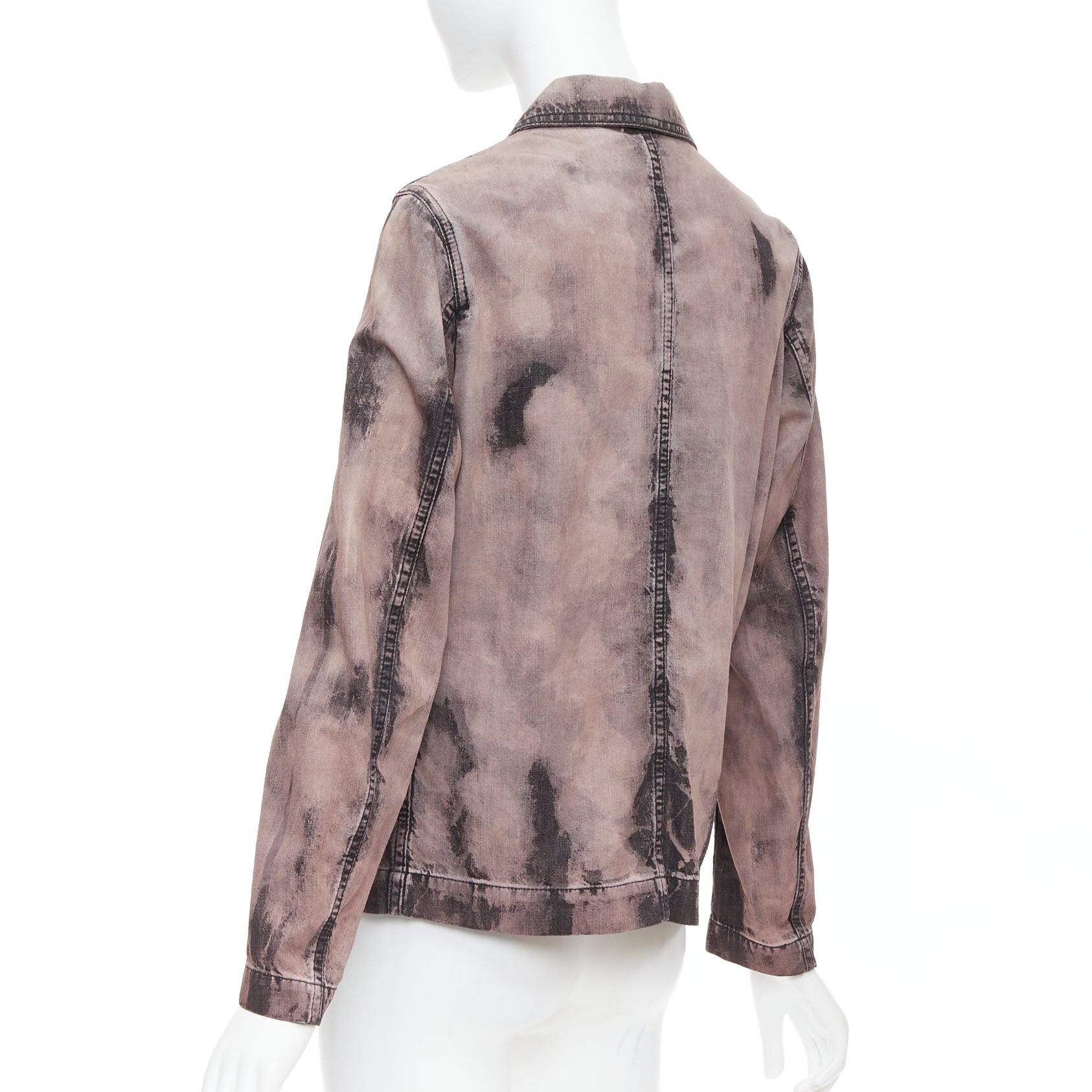CHRISTIAN DIOR 2020 purple acid wash tie dye bee overshirt jacket FR38 M For Sale 2