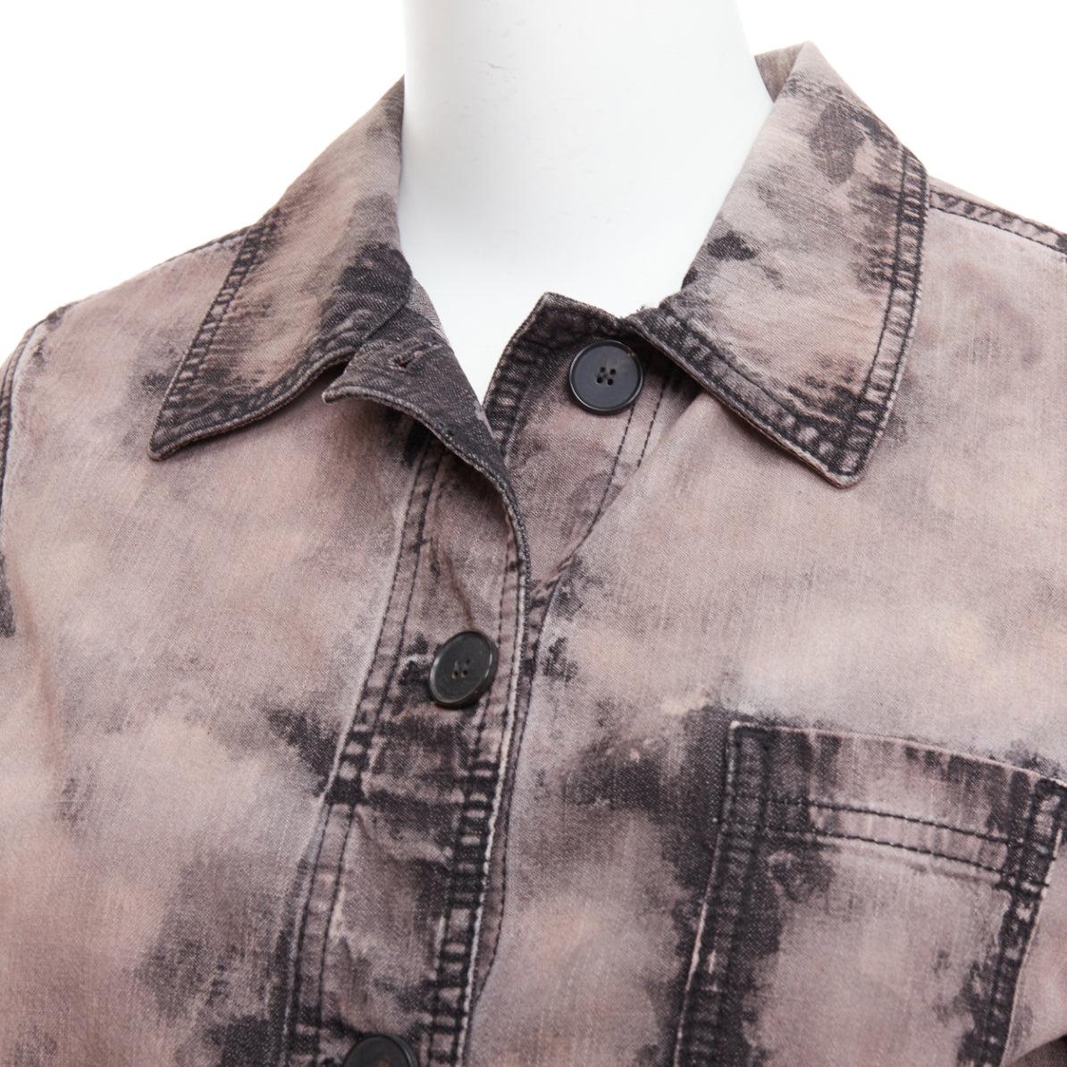 CHRISTIAN DIOR 2020 purple acid wash tie dye bee overshirt jacket FR38 M For Sale 3