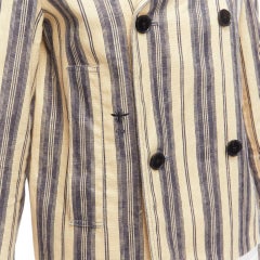 CHRISTIAN DIOR 2020 Runway striped linen blend double breasted blazer FR36 S