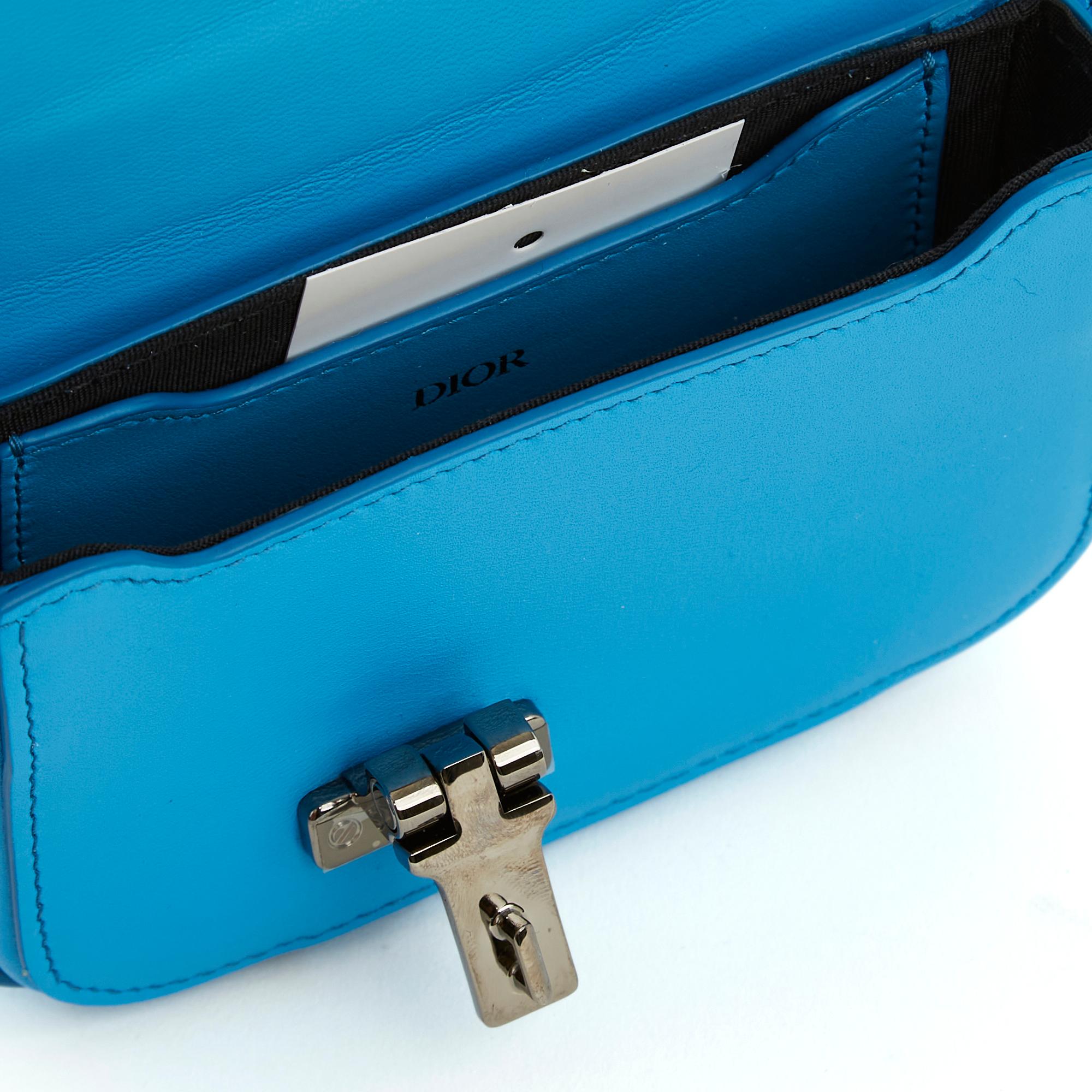 Women's or Men's Christian Dior 2020 Sac Pochette Nano Pouch Shoulder Bag Blue New in Box For Sale