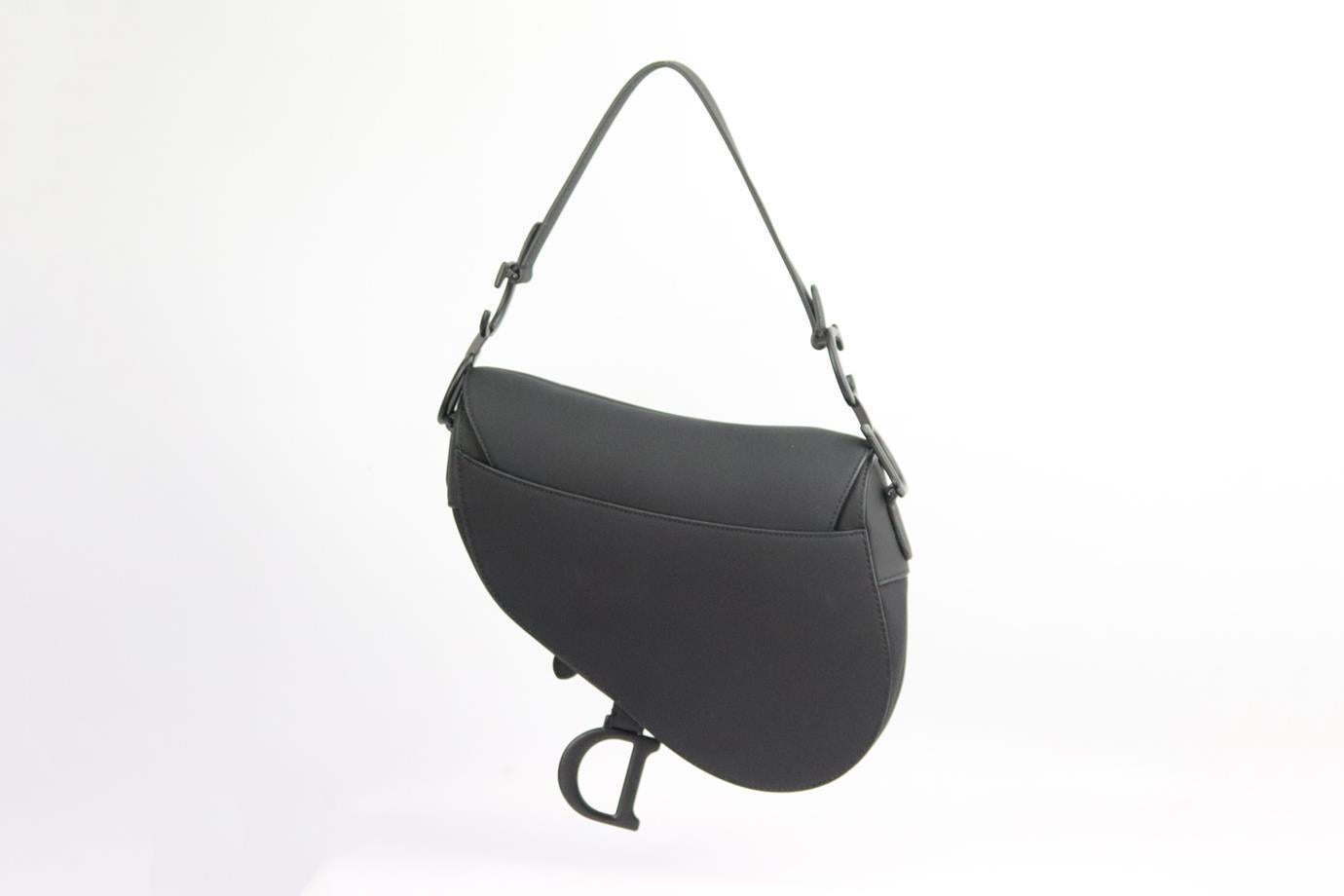 dior matte black saddle bag