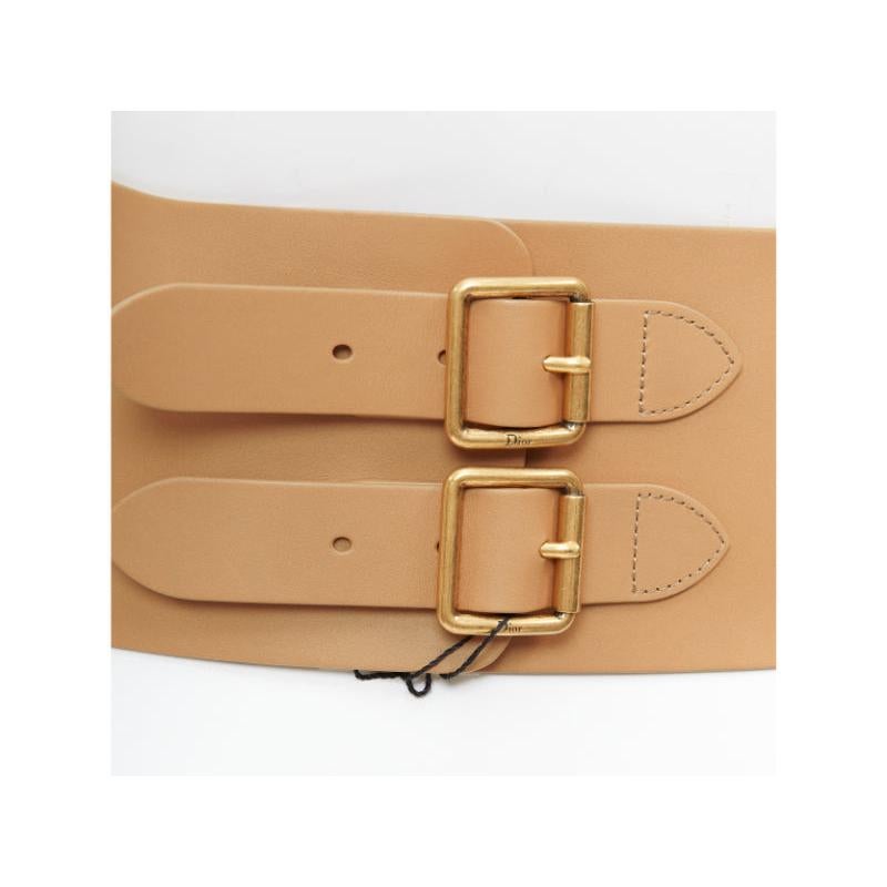 CHRISTIAN DIOR 2021 D-Lace tan light gold lace detail leather corset belt 75cm For Sale 1