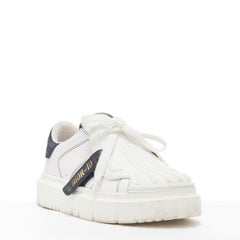 CHRISTIAN DIOR 2021 Dior-ID white navy rubber detail low chunky sneakers EU37.5