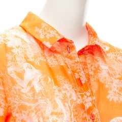 CHRISTIAN DIOR 2021 Dioriveria Fantaisie orange white printed maxi dress FR34 XS