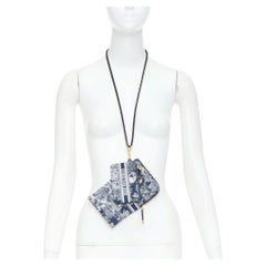 CHRISTIAN DIOR 2021 DiorTravel white Toile de Jouy technical neck pouch bag