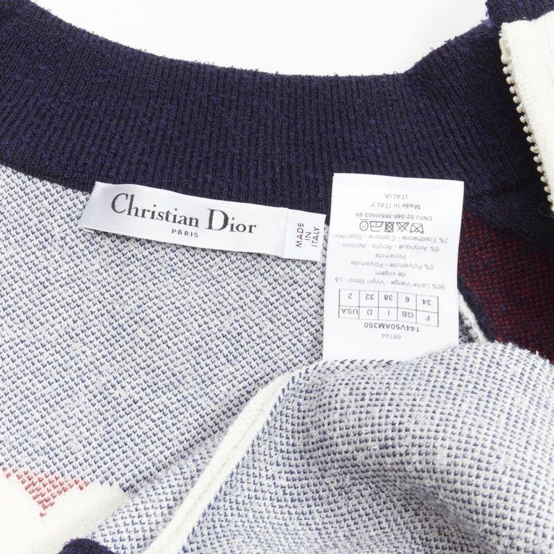 CHRISTIAN DIOR 2021 I Love Paris wool cropped track jacket zip bomber FR34 XS For Sale 5