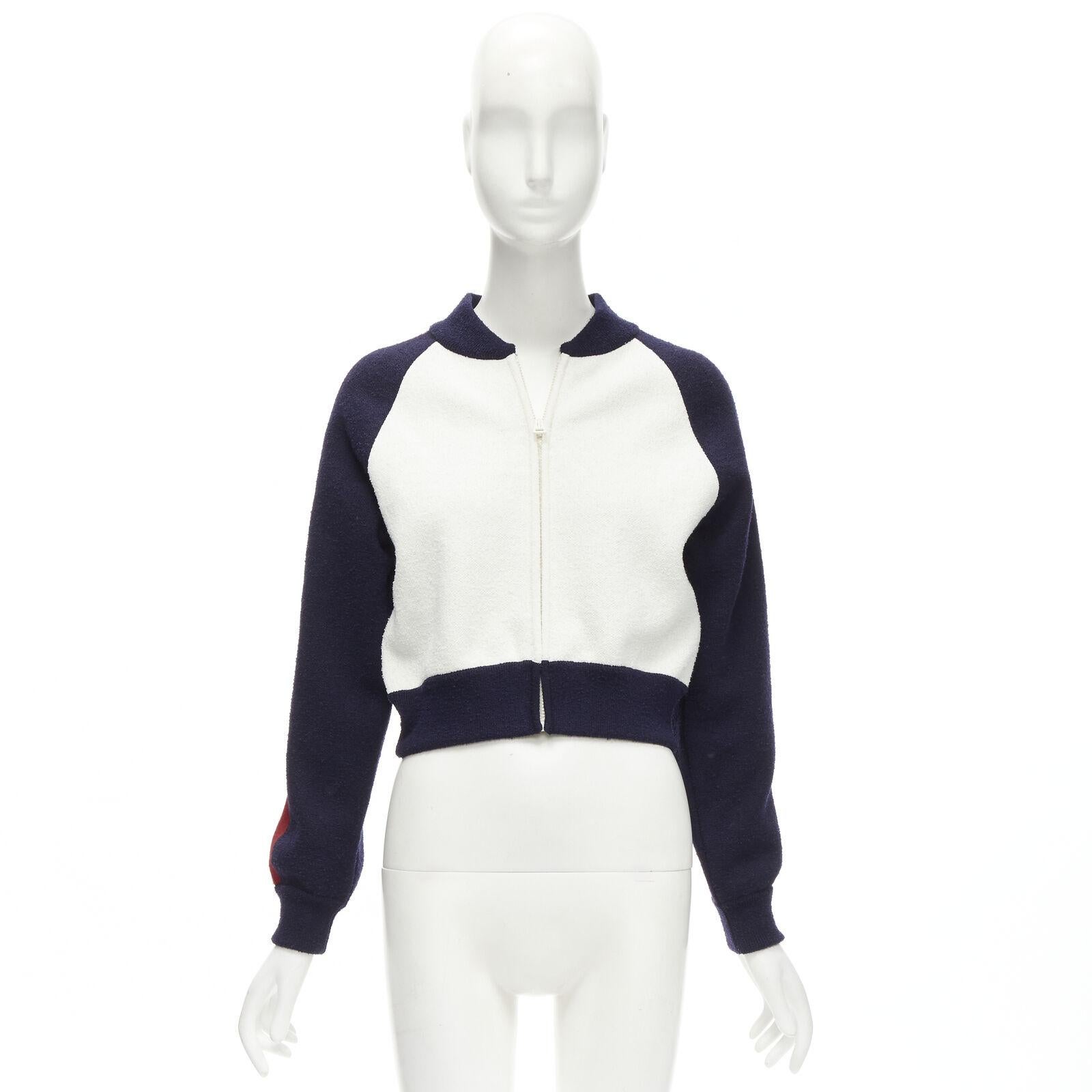 CHRISTIAN DIOR 2021 I Love Paris wool cropped track jacket zip bomber FR34 XS For Sale 6